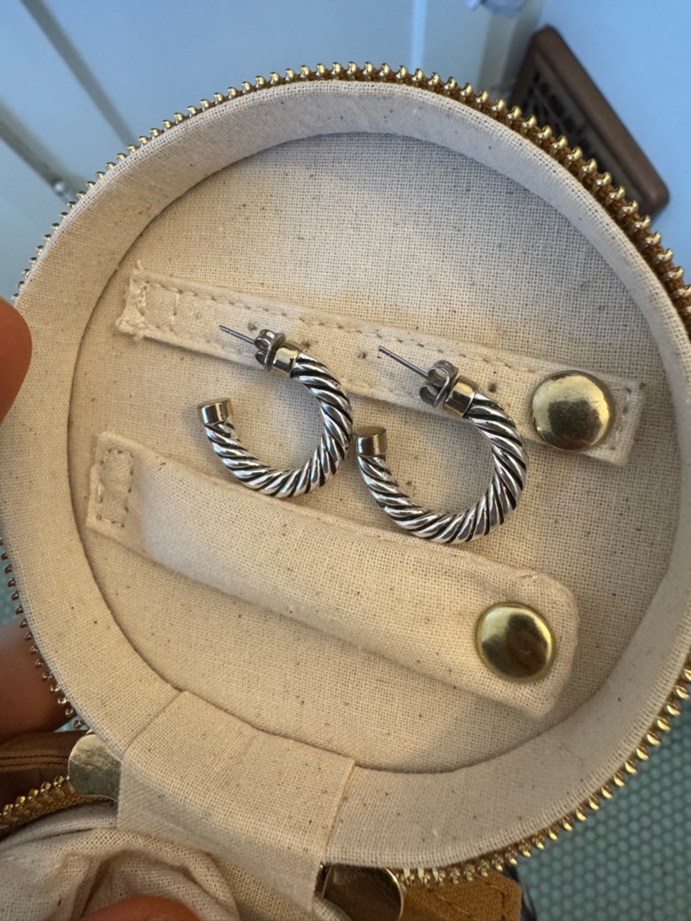 Vintage Two-Tone Twisted Hoop Earrings in Silver and Gold